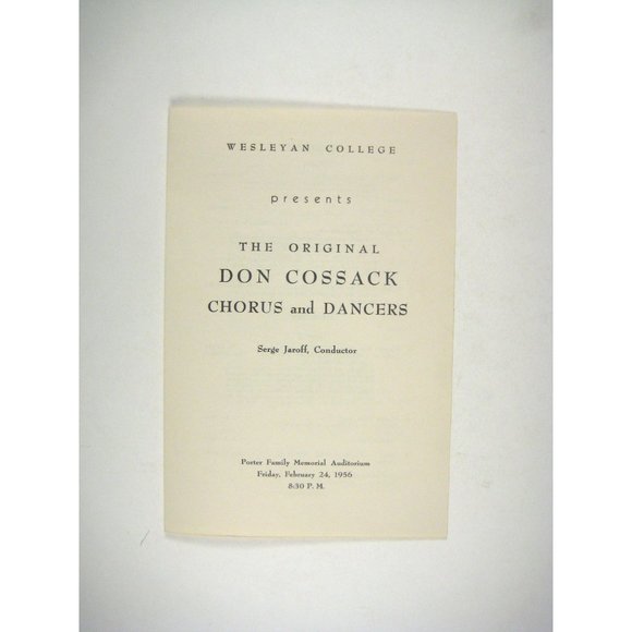 Don Cossack Program Serge Jaroff Flyer Wesleyan College Chorus 1956 Dancing - Picture 3 of 8
